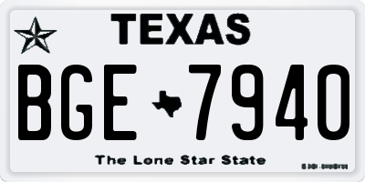 TX license plate BGE7940