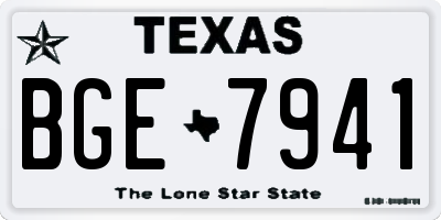 TX license plate BGE7941