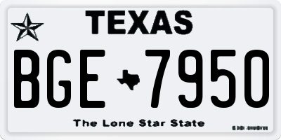 TX license plate BGE7950