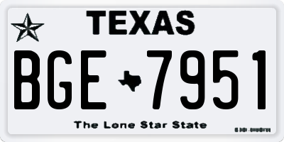 TX license plate BGE7951