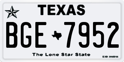 TX license plate BGE7952
