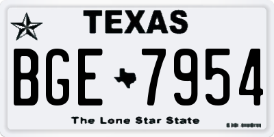 TX license plate BGE7954