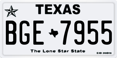 TX license plate BGE7955