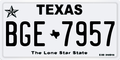 TX license plate BGE7957