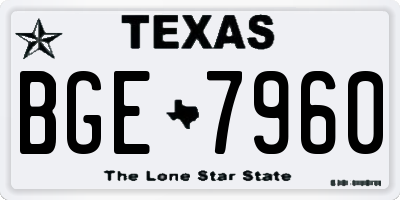 TX license plate BGE7960