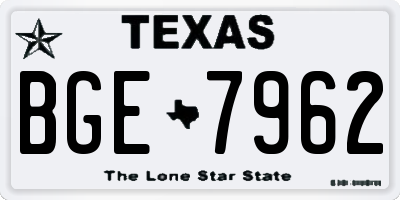 TX license plate BGE7962