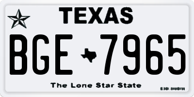 TX license plate BGE7965