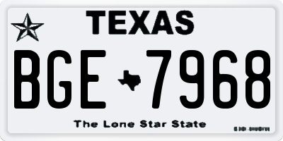 TX license plate BGE7968