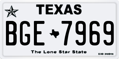 TX license plate BGE7969