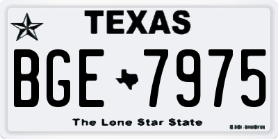 TX license plate BGE7975