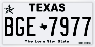 TX license plate BGE7977