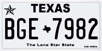 TX license plate BGE7982