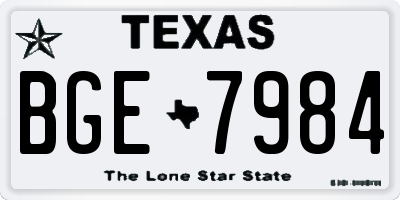 TX license plate BGE7984