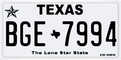 TX license plate BGE7994