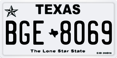 TX license plate BGE8069