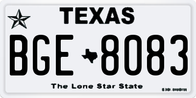 TX license plate BGE8083