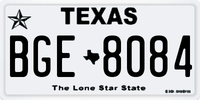 TX license plate BGE8084
