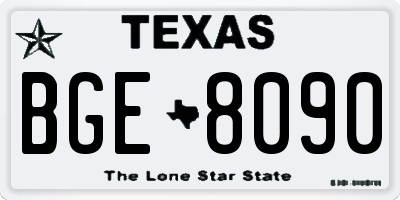TX license plate BGE8090