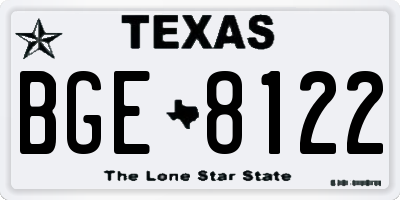 TX license plate BGE8122