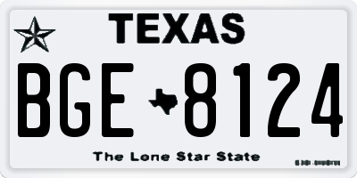 TX license plate BGE8124