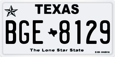 TX license plate BGE8129