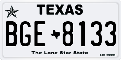 TX license plate BGE8133