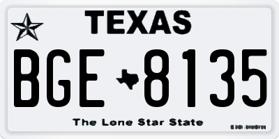 TX license plate BGE8135