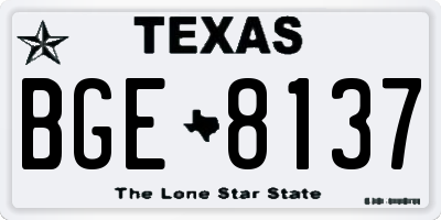 TX license plate BGE8137