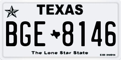 TX license plate BGE8146