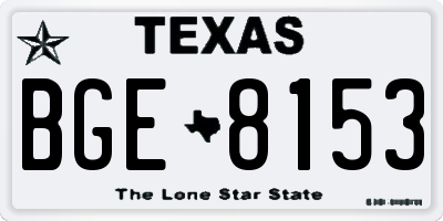 TX license plate BGE8153