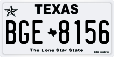 TX license plate BGE8156