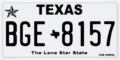 TX license plate BGE8157