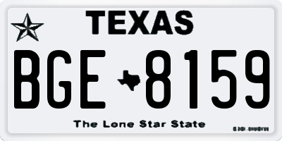 TX license plate BGE8159