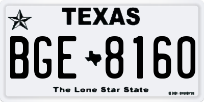 TX license plate BGE8160
