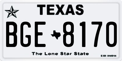 TX license plate BGE8170
