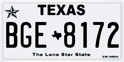 TX license plate BGE8172