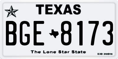 TX license plate BGE8173