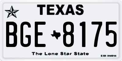 TX license plate BGE8175