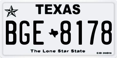 TX license plate BGE8178