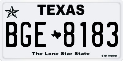 TX license plate BGE8183