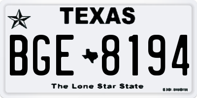 TX license plate BGE8194