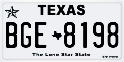 TX license plate BGE8198