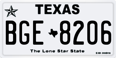 TX license plate BGE8206