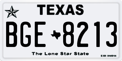 TX license plate BGE8213