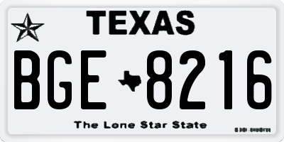 TX license plate BGE8216