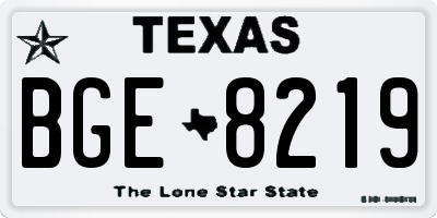 TX license plate BGE8219
