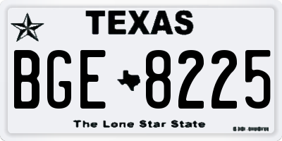 TX license plate BGE8225