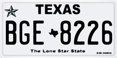TX license plate BGE8226