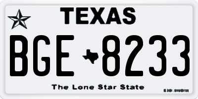 TX license plate BGE8233