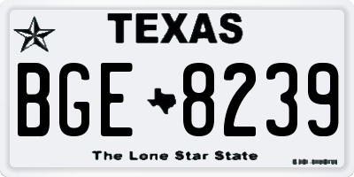 TX license plate BGE8239